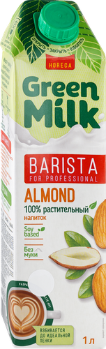 Напиток на соевой основе GREEN MILK Barista Миндальный, 1000мл, изображение