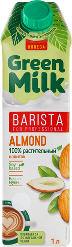Напиток на соевой основе GREEN MILK Barista Миндальный, 1000мл, картинка