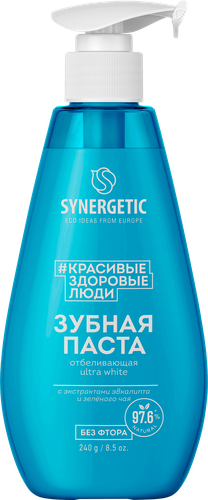Зубная паста SYNERGETIC Ultra White отбеливающая, 240г, детальное фото