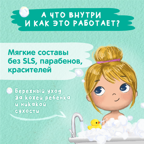Гель для купания и душа для девочек МОЕ СОЛНЫШКО 3+, 400мл, детальное фото