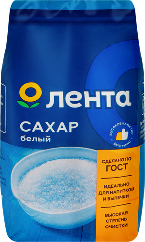 Сахар ЛЕНТА белый, ГОСТ, 1кг, детальное фото