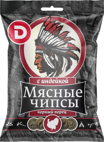 Продукт сыровяленый из мяса птицы ДЫМОВ Чипсы с индейкой, экстра, нарезка, 25г, детальное фото