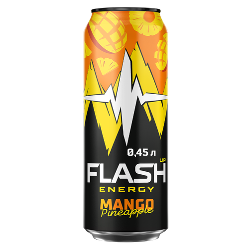 Напиток б/а FLASH UP Манго-Ананас тониз. энергет. газ. ж/б (Россия) 0.45L, вид