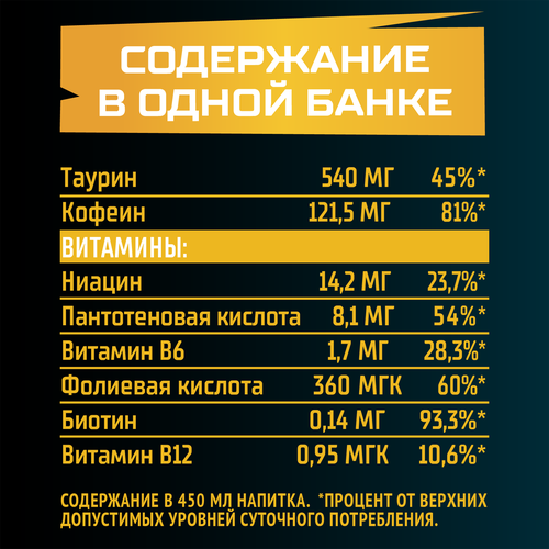 Напиток б/а FLASH UP Манго-Ананас тониз. энергет. газ. ж/б (Россия) 0.45L, детальное фото