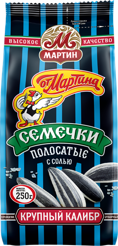 Семечки ОТ МАРТИНА полосатые обжаренные с солью, отборные, 250г, детальное фото