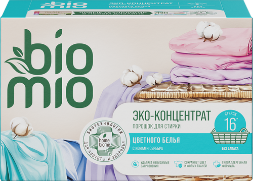 Стиральный порошок BIOMIO Bio-universal Colors&Whites Универсальный, концентрат, 500г, вид
