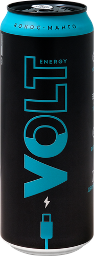 Напиток энергетический VOLT ENERGY со вкусом кокоса и манго газированный, 0.45л, картинка