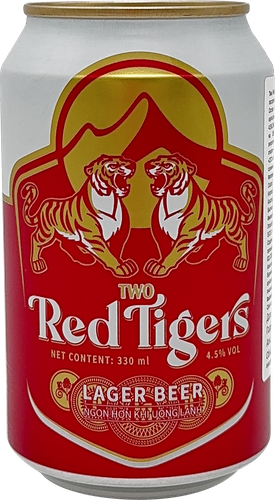 Пиво светлое TWO RED TIGERS фильтрованное пастеризованное 4,5%, 0.33л, картинка