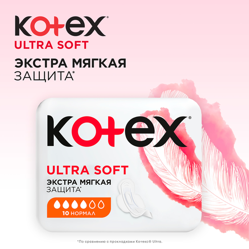 Прокладки KOTEX Ultra Soft Нормал, 18шт, изображение
