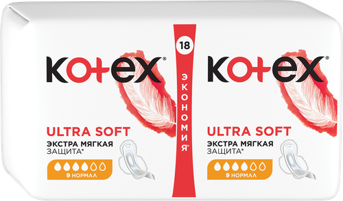 Прокладки KOTEX Ultra Soft Нормал, 18шт, картинка