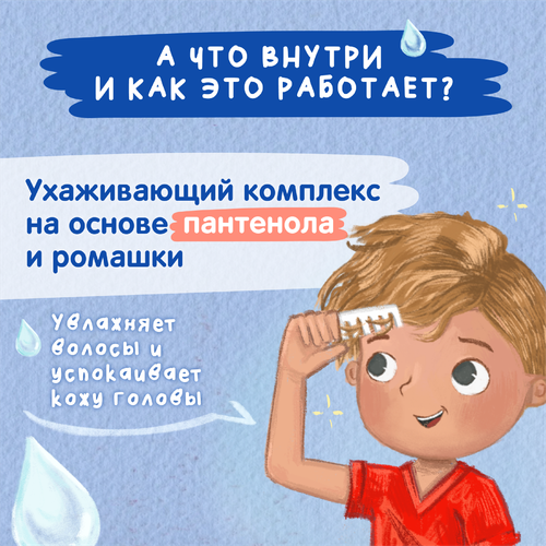 Шампунь-гель для мальчика МОЕ СОЛНЫШКО с пантенолом и ромашкой 3+, 400мл, картинка