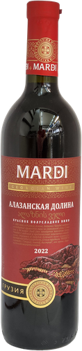 Вино MARDI Алазанская долина ординарное красное полусладкое, 0.75л