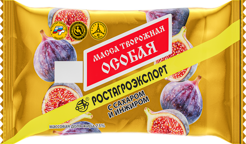 Масса творожная РОСТАГРОЭКСПОРТ Особая с инжиром 23%, без змж, 180г, вид