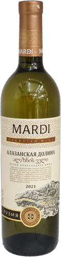 Вино MARDI Алазанская долина ординарное белое полусладкое, 0.75л