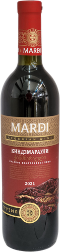Вино MARDI Киндзмараули сортовое ординарное красное полусладкое, 0.75л