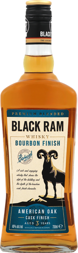 Виски BLACK RAM Bourbon Finish купажированный 3 года 40%, 0.7л, изображение