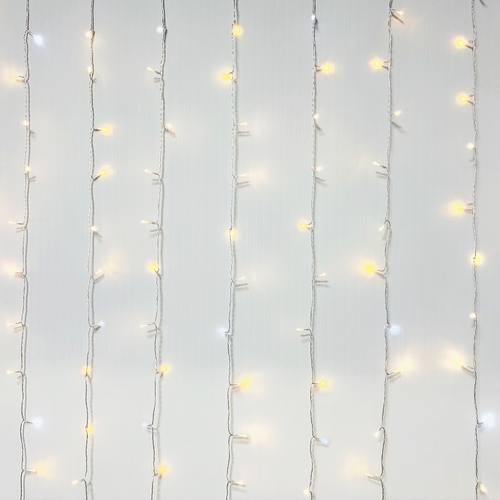 Электрогирлянда Platinum choice, Занавес, 400 LED, теплый белый, мерцающий холодный белый, 2.5х3м, фото