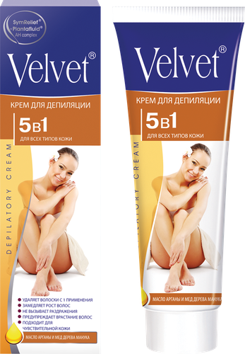 Крем для депиляции VELVET 5в1 для всех типов кожи, 100мл, детальное фото