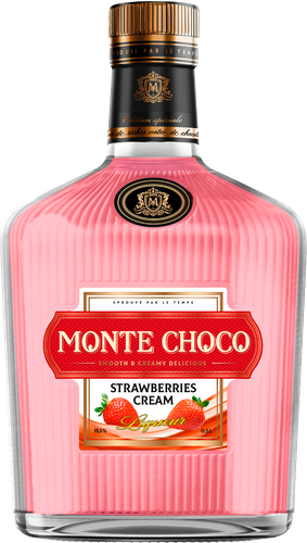 Ликер MONTE CHOCO Irish Cream Strawberry 18,5%, эмульсионный, 0.5л, фотография