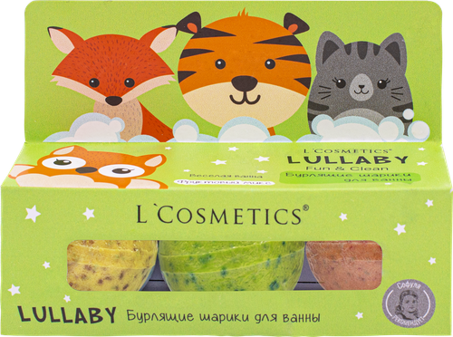 Набор бурлящих шариков LULLABY L'Cosmetics, зеленый, 55г, 3шт, картинка