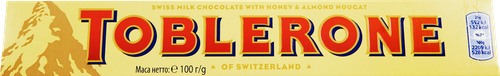 Шоколад молочный TOBLERONE с медово-миндальной нугой, 100г, изображение