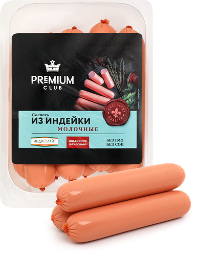 Сосиски PREMIUM CLUB Молочные из индейки, 440г, фотография