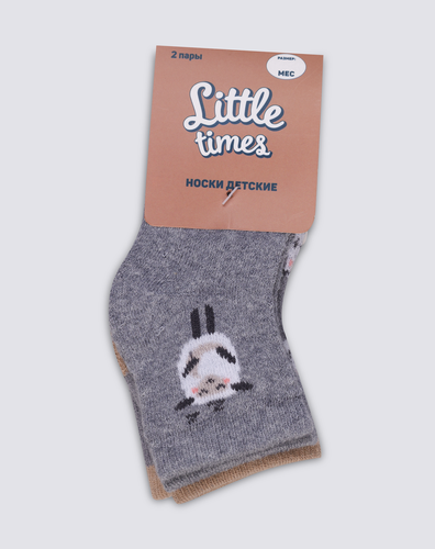 Носки махровые детские LITTLE TIMES с рисунком овечки, Арт. СП1618, 2пары, изображение