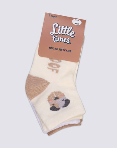 Носки детские LITTLE TIMES с рисунком собачки, Арт. СП1617, 3пары, фотография