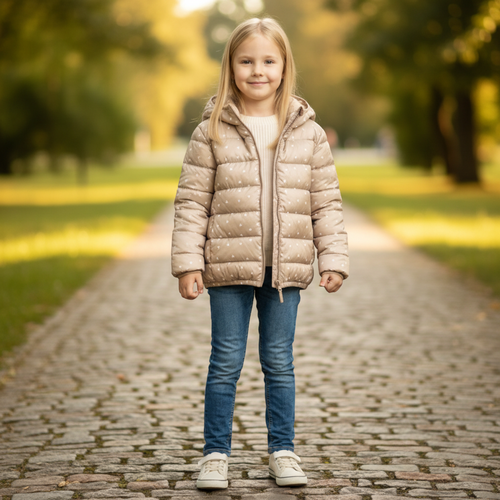 Куртка для девочки INWIN Kids, бежевая, Арт. KNSS25-1, картинка