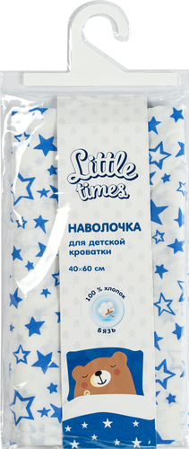 Наволочка для детской кроватки LITTLE TIMES 40х60см, бязь, картинка