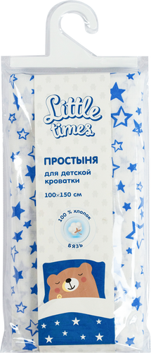 Простыня для детской кроватки LITTLE TIMES 100х150см, бязь, крупный план