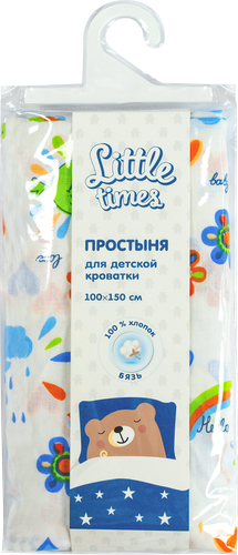 Простыня для детской кроватки LITTLE TIMES 100х150см, бязь, фото