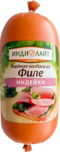 Колбаса вареная ИНДИЛАЙТ из филе индейки, 400г, детальное фото