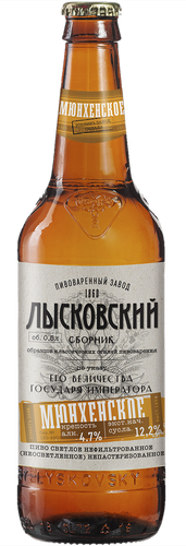 Пиво светлое ЛЫСКОВСКИЙ СБОРНИК Мюнхенское нефильтрованное непастеризованное неосветленное 4,7%, 0.5л, изображение