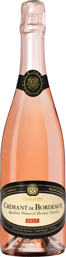 Вино игристое BROUETTE Rose Креман де Бордо выдержанное розовое брют, 0.75л
