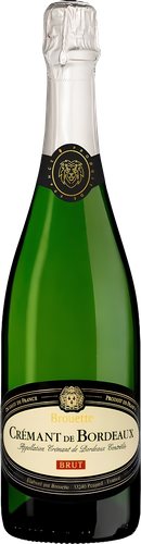 Вино игристое BROUETTE Blanc Креман де Бордо выдержанное белое брют, 0.75л, фотография