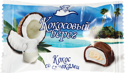 Конфеты КФ БОГОРОДСКАЯ Кокосовый берег со сливками, весовые, вид