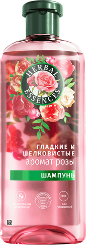 Шампунь для волос HERBAL ESSENCES Гладкие и шелковистые Роза, 350мл, детальное фото