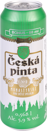 Пиво светлое CESKA PINTA №1 MONASTYRSKE фильтрованное пастеризованное 5,9%, 0.568л, фото
