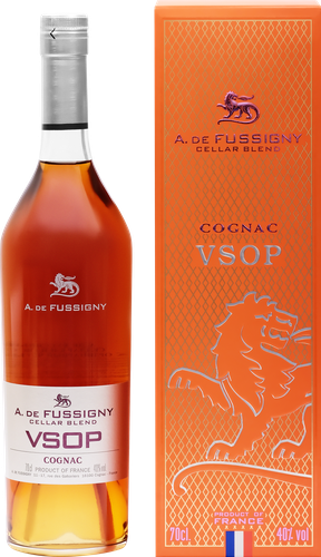 Коньяк DE FUSSIGNY Cellar blend VSOP ординарный 4 года 40%, п/у, 0.7л, фотография
