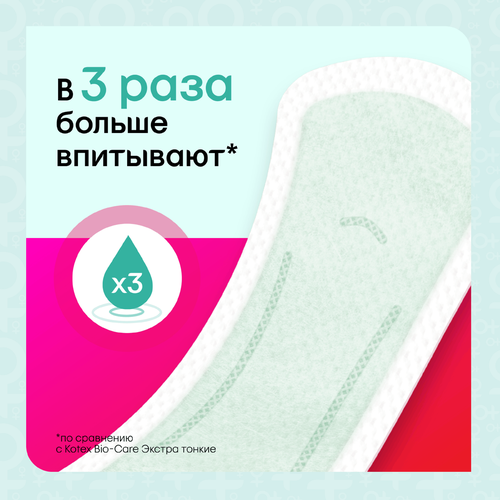 Прокладки ежедневные KOTEX Bio-care длинные, 18шт, изображение