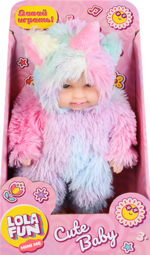 Игрушка LOLA FUN Пупс в меховой одежде, 13см, Арт. 13016, крупный план