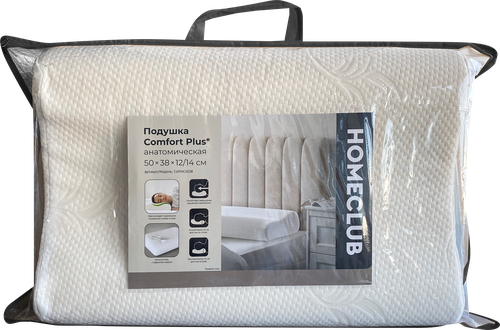 Подушка анатомическая HOMECLUB Comfort Plus 50x38x12/14см, Арт. 
CoPlHC5038, вид