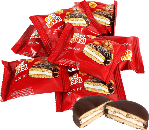 Изделие кондитерское ВАУ МЯУ! Choco Pie глазированное, весовое, крупный план