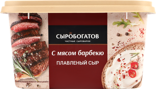 Сыр плавленый СЫРОБОГАТОВ с мясом барбекю 45%, без змж, 400г, фотография