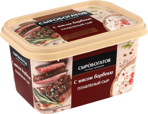 Сыр плавленый СЫРОБОГАТОВ с мясом барбекю 45%, без змж, 400г, фотография