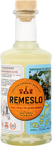 Настойка REMESLO FERMERA Лимонная По-домашнему 25%, сладкая, 0.5л, вид