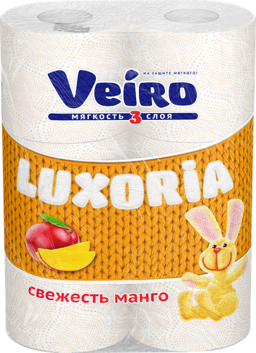 Бумага туалетная VEIRO Luxoria 3-слоя с ароматом манго, 6шт, фото