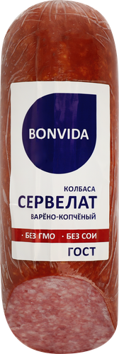 Колбаса варено-копченая BONVIDA Сервелат ГОСТ, 500г, изображение