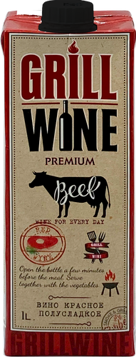 Вино GRILLWINE ординарное красное полусладкое, 1л